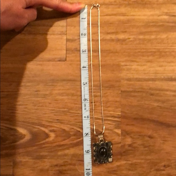 Artisan made jet/obsidian sterling silver necklace - Picture 5 of 5